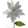 Silver Velvet Sequin Flower Fashion