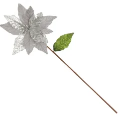 Silver Velvet Sequin Flower Fashion