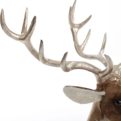 Sitting Velvet Chocolate Deer with Fur and Jewels Shop