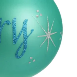 Sky Blue Glass Personalised Christmas Bauble New