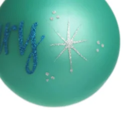 Sky Blue Glass Personalised Christmas Bauble New