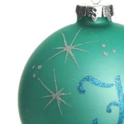 Sky Blue Glass Personalised Christmas Bauble New