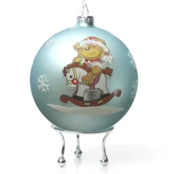 Sky Blue Rocking Horse Christmas Bauble Shop