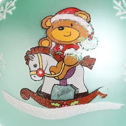 Sky Blue Rocking Horse Christmas Bauble Shop