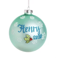 Sky Blue Rocking Horse Christmas Bauble Shop