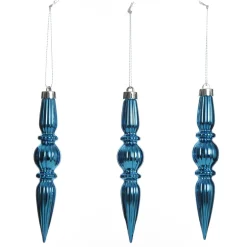 Small Blue Christmas Finial Decoration - Set of 3 Best