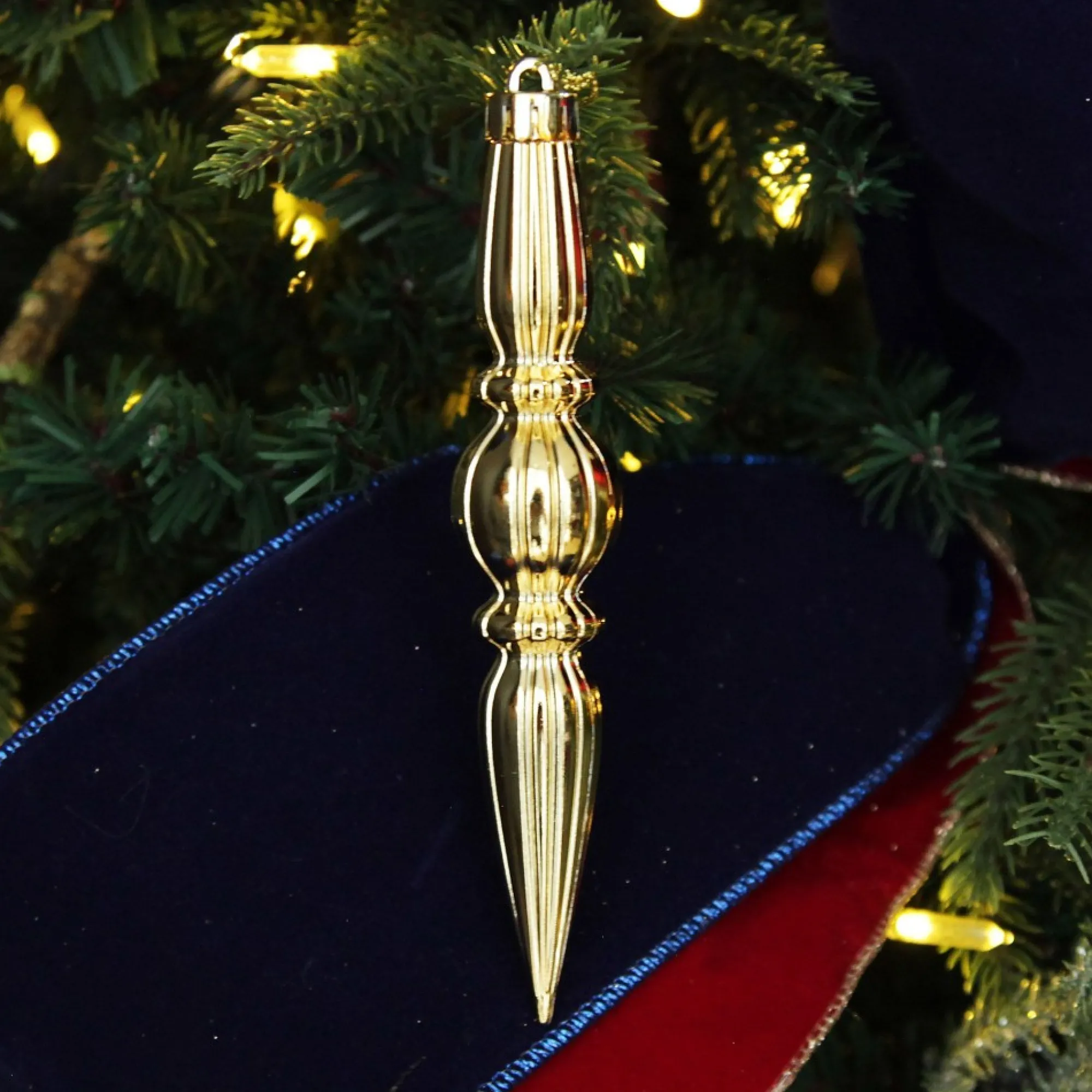 Small Champagne Christmas Finial Decoration - Set of 3 Clearance