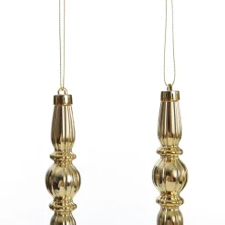 Small Champagne Christmas Finial Decoration - Set of 3 Clearance
