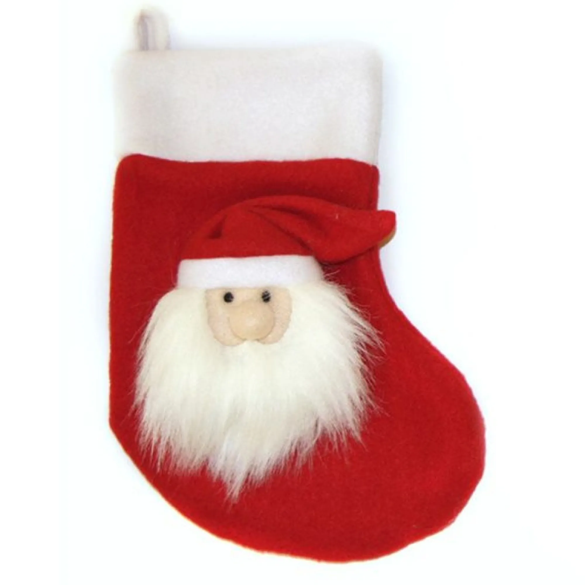 Small Felt Christmas Stocking with 3D Santa Cheap