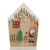 Small Plywood Winter Christmas Decorated House Open Box Discount