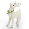 Small White Sisal Standing Deer with Silver Glitter Antlers Shop