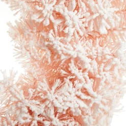 Snow Flocked Pink Fir Christmas Wreath Cheap
