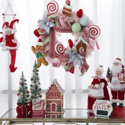 Snow Flocked Pink Fir Christmas Wreath Cheap