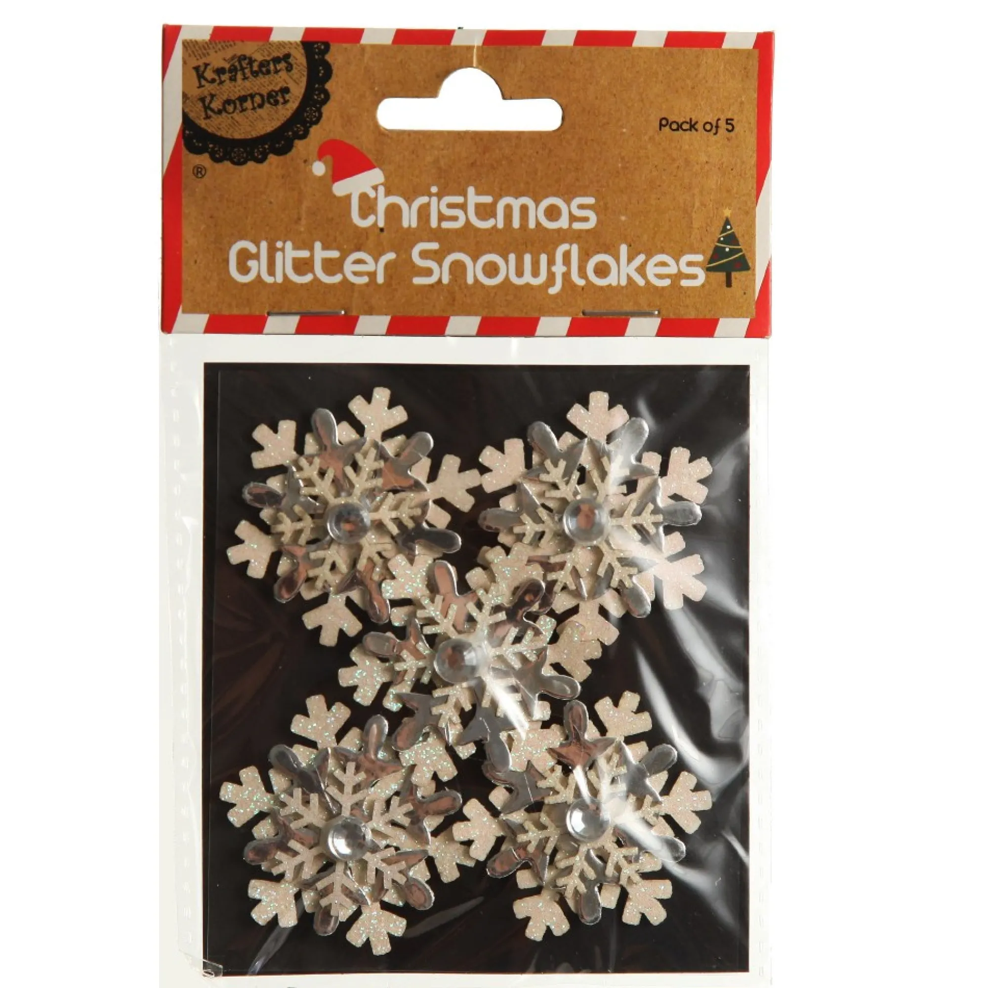 Snowflake Embellishment Craft Stickers - Pack of 5 Clearance