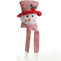 Snowman Head Striped Tree Topper New
