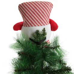Snowman Head Striped Tree Topper New