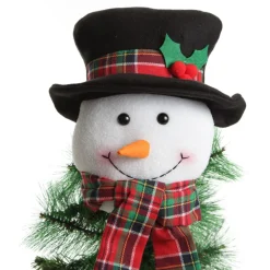 Snowman Head Tartan Tree Topper Best Sale