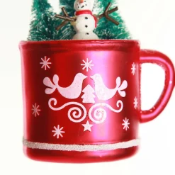 Snowman in Mug Christmas Tree Decoration Cheap