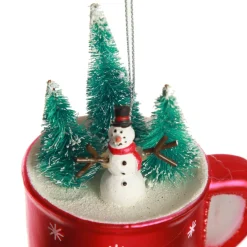 Snowman in Mug Christmas Tree Decoration Cheap