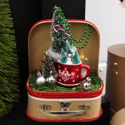 Snowman in Mug Christmas Tree Decoration Cheap