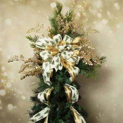 Snowy Tree Topper Deluxe Tree Topper Bow with Streamers Best