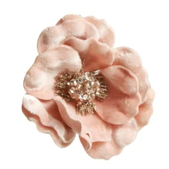 Soft Pink Velvet Magnolia Flower Clip Discount