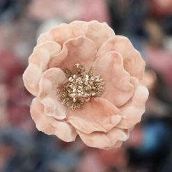 Soft Pink Velvet Magnolia Flower Clip Discount