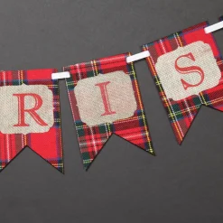 Tartan Merry Christmas Bunting Cheap