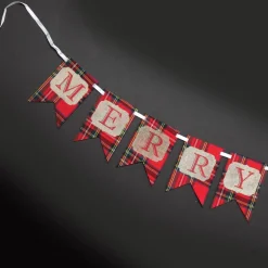 Tartan Merry Christmas Bunting Cheap