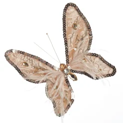 Taupe Sequin and Jewel Butterfly Clip Discount