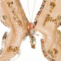 Taupe Sequin and Jewel Butterfly Clip Discount