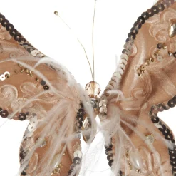 Taupe Sequin and Jewel Butterfly Clip Discount