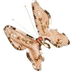 Taupe Sequin and Jewel Butterfly Clip Discount
