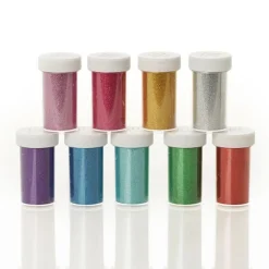 * The Christmas Cart Extra Fine Glitter Vial Pack Of 9 - Assorted Colours Online