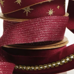 Three Assorted Burgundy and Gold Ribbons Store