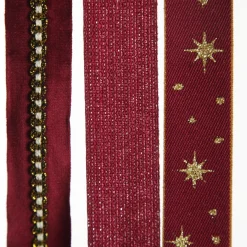 Three Assorted Burgundy and Gold Ribbons Store