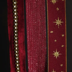 Three Assorted Burgundy and Gold Ribbons Store