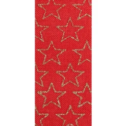 Three Assorted Burgundy and Gold Stars and Dots Christmas Ribbons Hot
