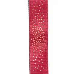Three Assorted Burgundy and Gold Stars and Dots Christmas Ribbons Hot