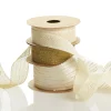 Three Assorted Ivory and Champagne Mesh and Glitter Dots Christmas Ribbons Sale