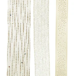 Three Assorted Ivory and Champagne Mesh and Glitter Dots Christmas Ribbons Sale