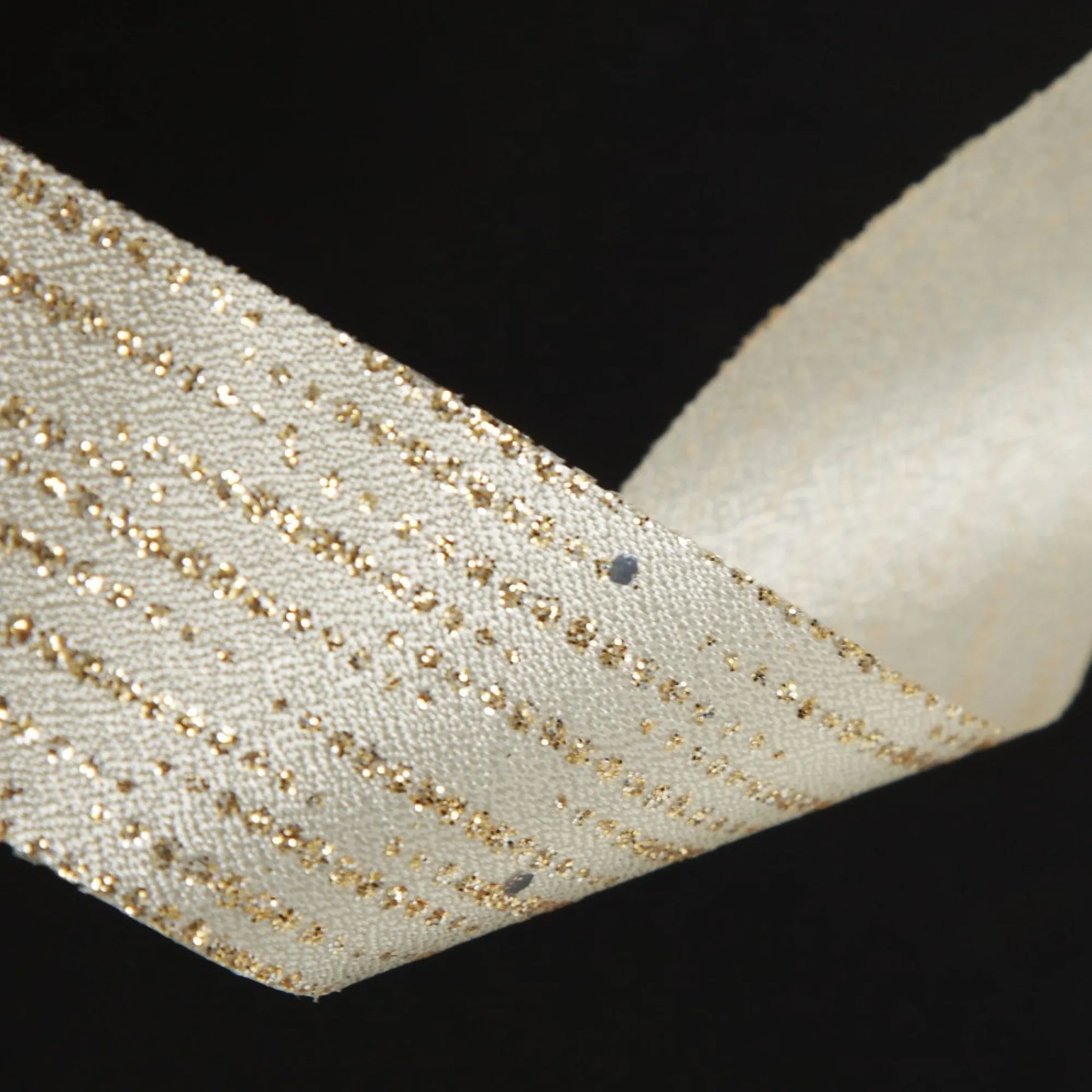 Three Assorted Ivory and Champagne Mesh and Glitter Dots Christmas Ribbons Sale