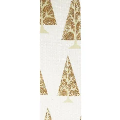 Three Assorted Ivory and Champagne Braid and Glitter Christmas Ribbons Best