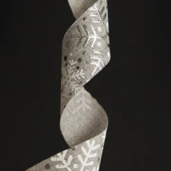 Three Assorted Silver Snowflakes and Dots Christmas Ribbons Cheap