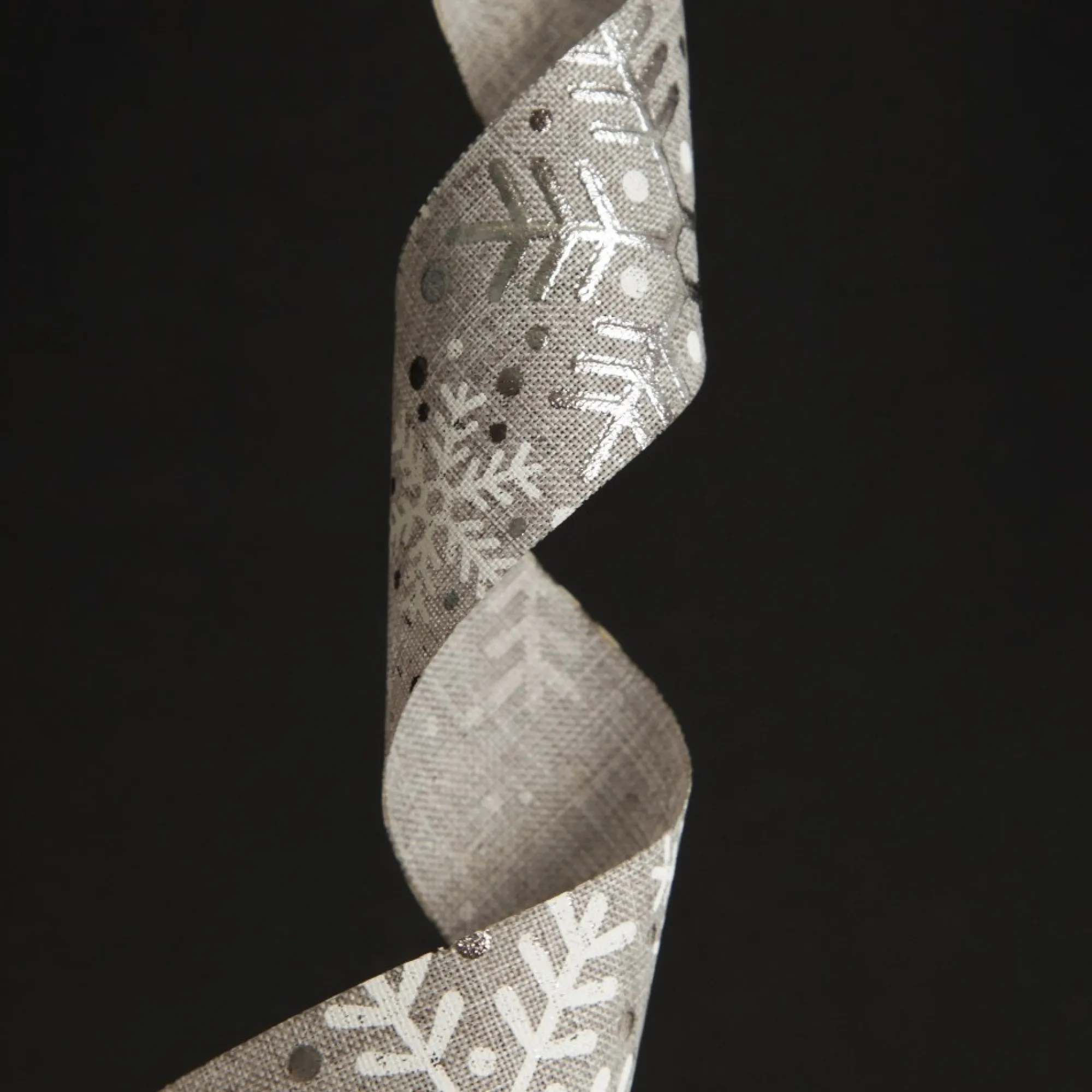 Three Assorted Silver Snowflakes and Dots Christmas Ribbons Cheap