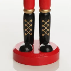 Traditional Christmas Wooden Nutcracker Soldier Ornament with Crown - Medium Hot