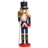 Traditional Christmas Wooden Nutcracker Soldier Ornament with Axe - Medium Online