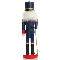 Traditional Christmas Wooden Nutcracker Soldier Ornament with Axe - Medium Online