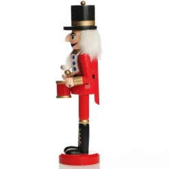Traditional Christmas Wooden Nutcracker Soldier Ornament with Drums - Medium Cheap