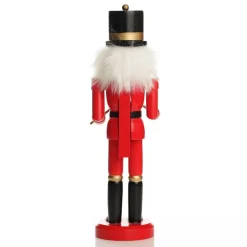 Traditional Christmas Wooden Nutcracker Soldier Ornament with Drums - Medium Cheap